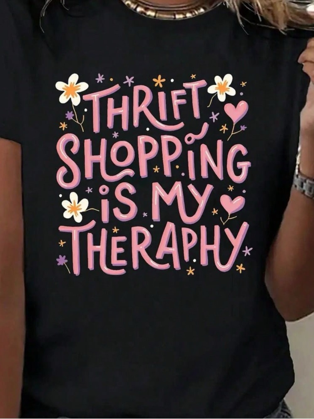 Thrift Shopping Is My Therapy Graphic Tee (New) View 2
